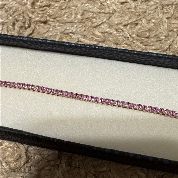 Delicate Pink Sapphire Tennis Bracelet in 14k Solid gold - Picture 2 of 7